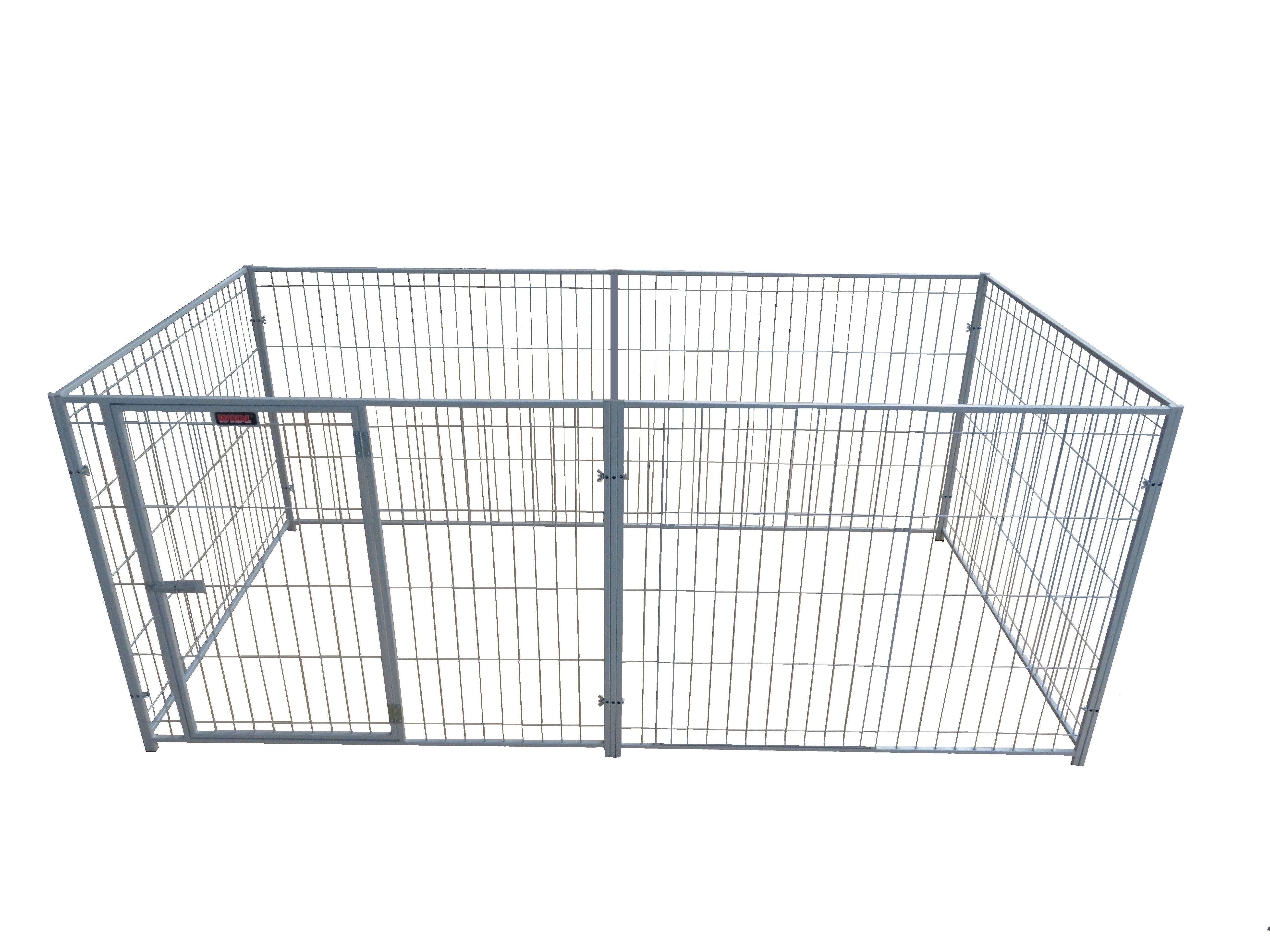   Dieses Freilaufgitter ist geeignet f&uuml;r Kleintiere. Es ist stabil verschraubt, um ein Ausbrechen der Tiere verhindern zu k&ouml;nnen.   Zus&auml;tzlich ist eine T&uuml;r mit einer Verriegelung verbaut, welche nach   Au&szlig;en ge&ouml;ffnet werden kann. Durch die H&ouml;he des Freilaufgitters k&ouml;nnen   Ihre Tiere nicht ausbrechen. Das Gitter kann au&szlig;erdem an den   Verschraubungen auseinander gebaut werden. Somit k&ouml;nnen Sie den Freilauf   ganz einfach von Ort zu Ort transportieren. Selbst in zusammen  gebauter  Form ist es nicht zu gro&szlig; und zu schwer um es an einen anderen  Platz zu  tragen.  
  Sechs Gitter mit Verschraubungen incl. eingebauter T&uuml;re (44x76cm)   